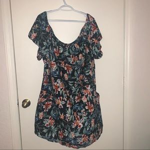 US20/UK24 boohoo + off the shoulder floral dress